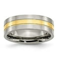 thumbnail image 1 of Titanium Yellow IP-plated Grooved 7mm Polished Band, 1 of 5