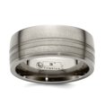 thumbnail image 1 of Titanium and Argentium 925 Sterling Silver Brushed 9mm Band Size 10 Ring for Women and Men, 1 of 2