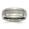 thumbnail image 1 of Titanium and Grey Carbon Fiber 8mm Polished Band Ring - Size 14, 1 of 2