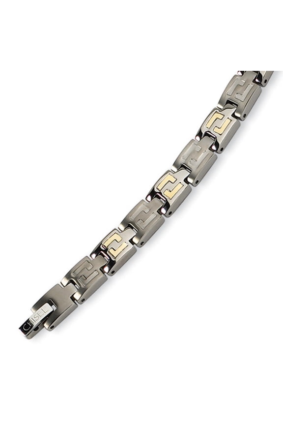 Titanium with 14k Inlay Accent Bracelet