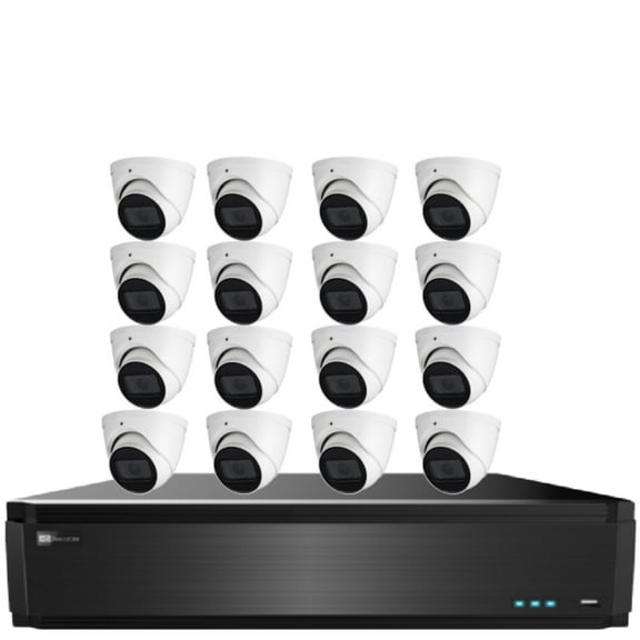 TitaniumKit32168-6 32CH 8MP(4K) DVR with 6TB HDD & 16 x 5MP 4 in 1 Outdoor IR Turret Cameras