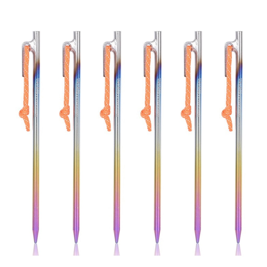 Long Camping Tent Stake Titaniums Alloy Canopy Stakes Spikes Heavy Duty Tent Peg Wind-proof Lengthened Tent Ground Peg