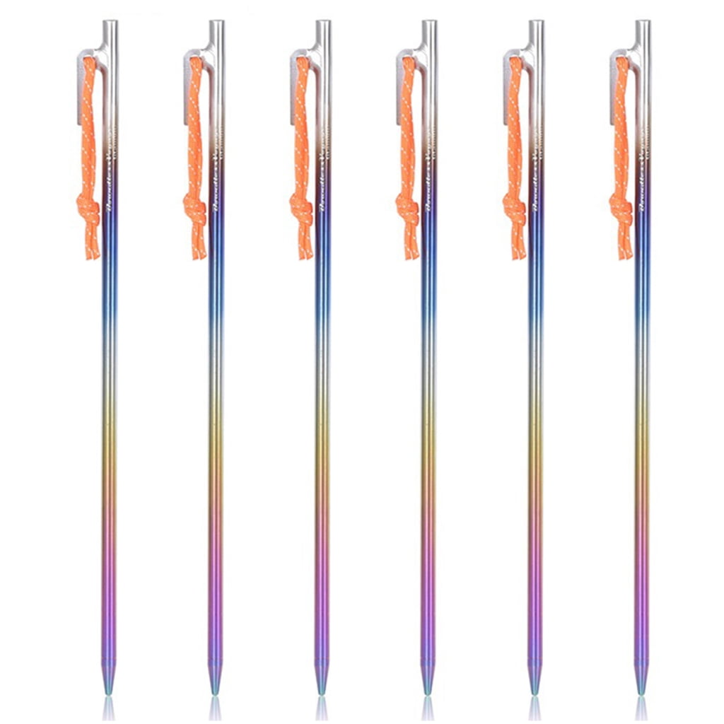 Long Camping Tent Stake Titaniums Alloy Canopy Stakes Spikes Heavy Duty Tent Peg Wind-proof Lengthened Tent Ground Peg