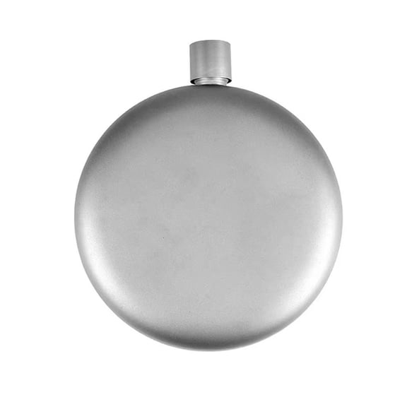 Titaniums Camping Hip Flask Round Flat Liquor Bottle for Hiking Backpacking Use Portable Beverage Storage Container