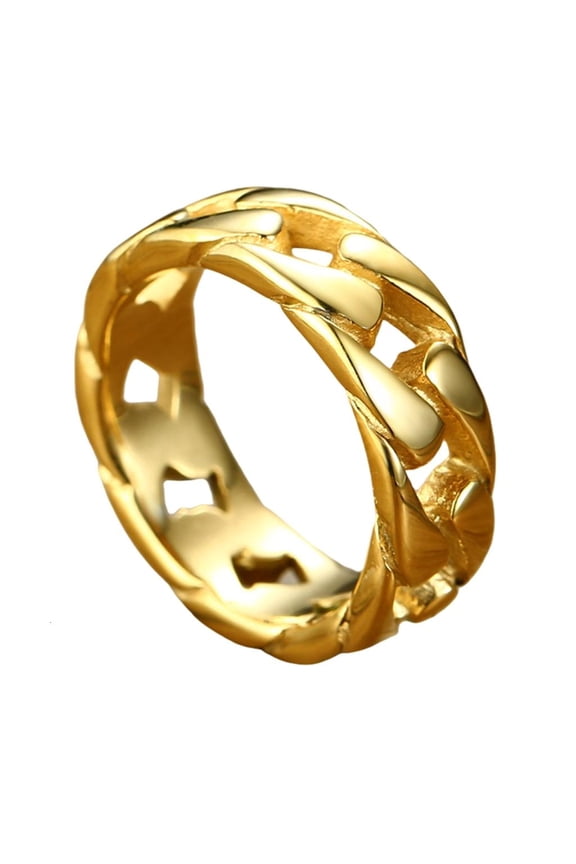 Titaniums Steel Adjustable Chain Link Rings for Men Jewelry Sweat Resistant Designs Hollow Craftsmanship Unisex Sizing