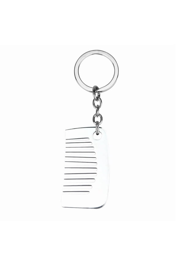 Titaniums Steel Miniature Comb Pendant Keychain Travel Friendly Hair Stylists Accessory with Keyring for Women