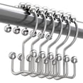 thumbnail image 1 of Titanker Shower Curtain Hooks Rings, Rust Resistant Metal Double Glide Shower Hooks for Bathroom Shower Rods Curtains, Set of 12 Hooks - White, 1 of 10