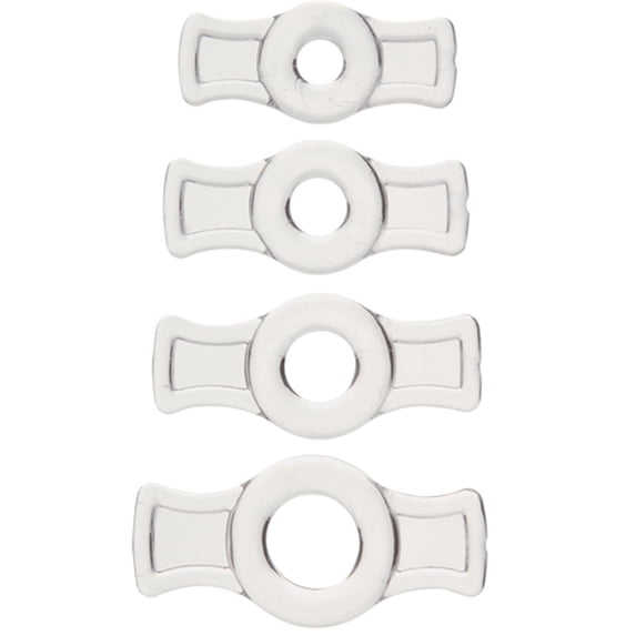Doc Johnson TitanMen Stretch-To-Fit Silicone 4 Piece Kit Penis Ring, Clear