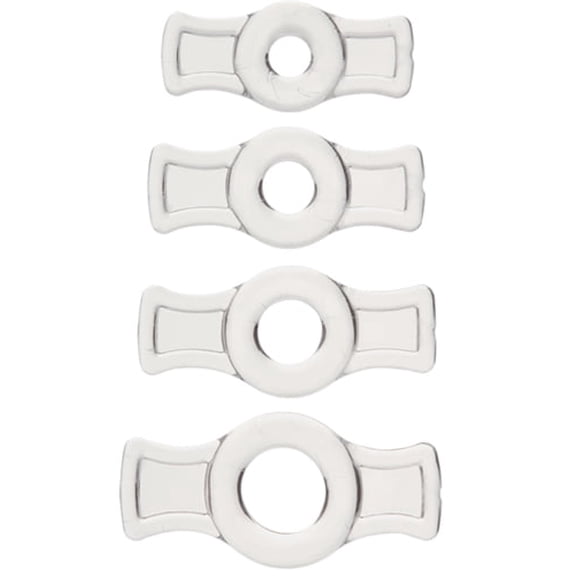 Doc Johnson TitanMen Stretch-To-Fit Silicone 4 Piece Kit Penis Ring, Clear