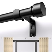 Titanock Black Curtain Rod 17 to 169 inch for Window 160 inch, Adjustable Heavy Duty Thick Matte Black Modern Extra Long 14 ft