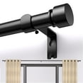 thumbnail image 1 of Titanock Black Curtain Rod 17 to 179 inch for Window 170 inch, Adjustable Heavy Duty Thick Matte Black Modern Extra Long 14.9 ft, 1 of 8