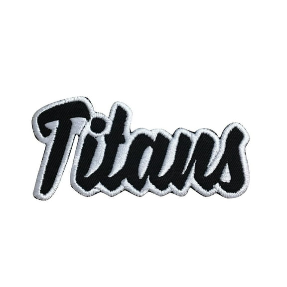 Titans - Black/White - Team Mascot - Words/Names - Iron on Applique/Embroidered Patch