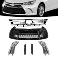 thumbnail image 1 of Titans Motors For 2015–2017 Toyota Camry SE Front Bumper Grille with Fog Lights & Daytime Running Lights w/ Brackets, 1 of 8