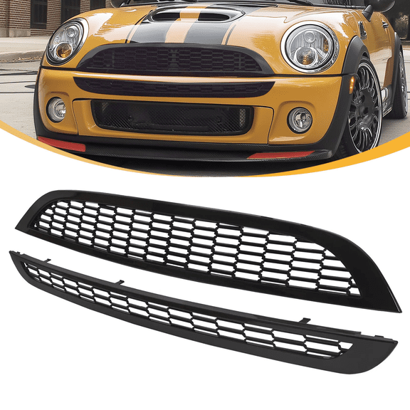 Titans Motors Front Upper and Lower Grille Set for Mini Cooper S R50 R52 R53 20022006 Honeycomb Mesh Front Bumper Grilles Replacement