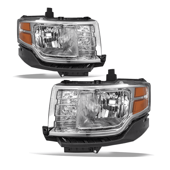 Titans Motors Halogen Headlights for 20092012 Ford Flex Chrome Housing Assembly Set, Left and Right