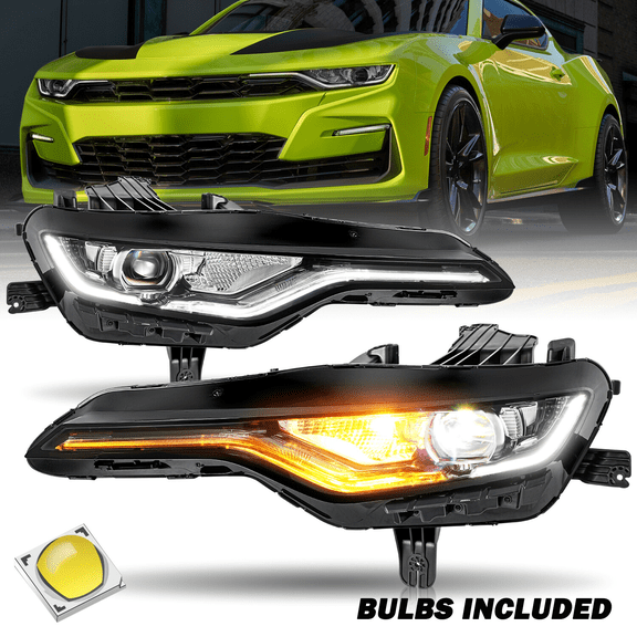 Titans Motors LED DRL Projector Headlights for 2019-2024 Chevrolet Camaro RS SS Pair Left and Right