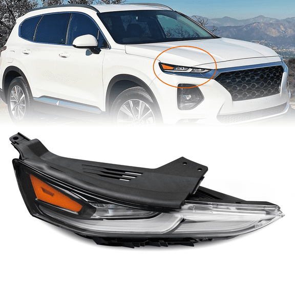 Titans Motors LED DRL Headlight Assembly for 20192020 Hyundai Santa Fe Right Passenger Side
