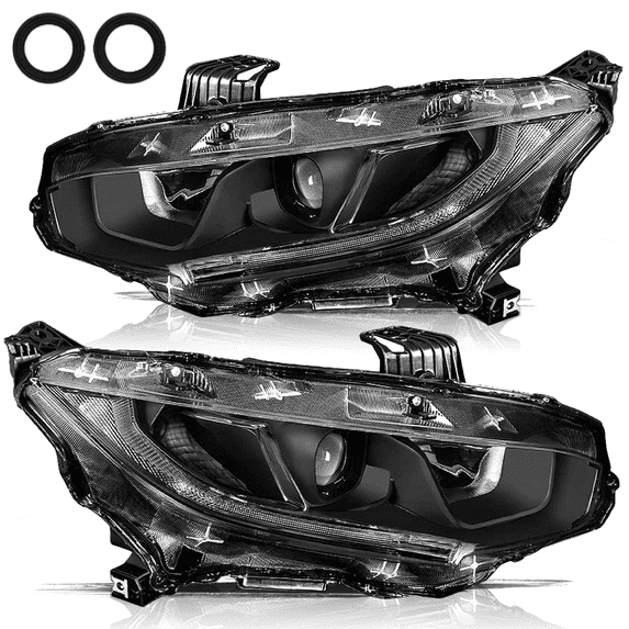 Titans Motors Projector Headlights for 2016–2021 Honda Civic with LED ...