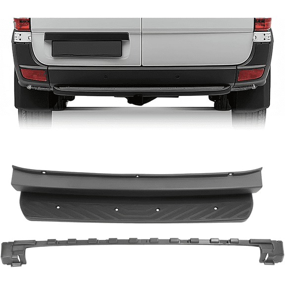 Titans Motors Rear Bumper Step Pad Compatible with 2007-2018 Mercedes Sprinter, Dodge 2500, W906 Bumper Step Cover