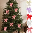 thumbnail image 1 of Titcea 10Pcs Bows for Christmas Tree, 5x5" Ribbon Swallow Tailed Bows for Xmas Wreaths Garland Gift Wrapping Wedding Decor, 1 of 6