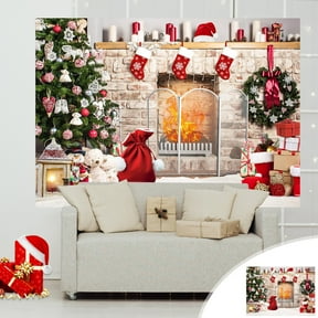 Titcea 3.1x2.5 FT Christmas Backdrop, Hanging Snow Scene Xmas Tree Photo Background Tapestry Xmas Party Decoration Kids Portrait Photo Studio Props
