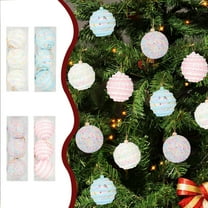 Titcea 3Pcs Christmas tree Ornaments Set, 3.14 Inch Plastic Christmas Bulbs Shatterproof Hanging Christmas Ornaments for Holiday Wedding Party Decorations, Christmas Gifts