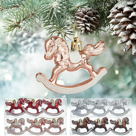 Titcea 6Pcs Unique Christmas Ornaments Set, Shatterproof Hanging Carousel Pendant Xmas Tree Ornaments for Holiday Wedding Party Decorations, Christmas Gifts