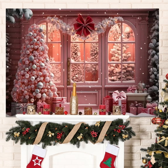 Titcea 7.9x5.9 FT Christmas Backdrop, Hanging Snow Scene Xmas Photo Props Xmas Party Decoration Kids Portrait Photo Studio Props