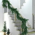 thumbnail image 1 of Titcea 9 Ft Artificial Norfolk Pine Garlands, Real Touch Winter Pine Garland, Green Artificial Greenery Garland for Table, Mantle, Wall, Indoor, Outdoor Christmas Decorations, 1 of 9