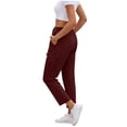 thumbnail image 1 of Hvogkswy Cargo Pants Women High Waisted Drawstring Solid Color Casual Straight-Leg Pants with Multi Pockets Lightweight Comfy Summer Cargo Pants, 1 of 6