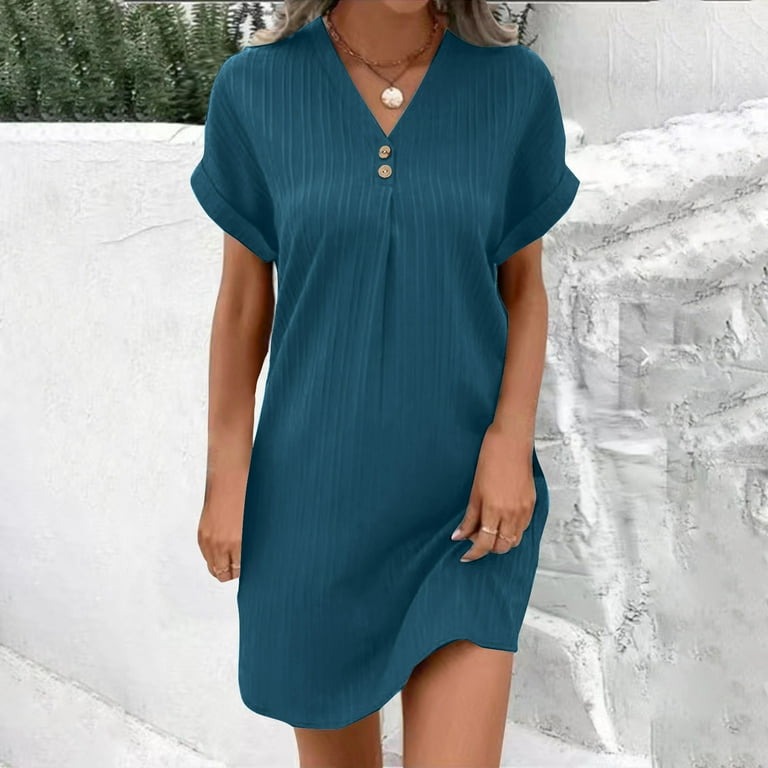 Casual Solid Pocket Solid Color O Neck Short Sleeve Two Pieces Casual Solid Pocket Solid Color O Neck Short Sleeve Two Pieces