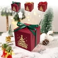 thumbnail image 1 of Titcea Christmas Gift Boxes with Lids for Presents, 3.2x3.2x3.2 Inches Christmas Sign Ribbons Designs Square Wrapping Gift Box for Xmas, Party, Holiday, 1 of 6