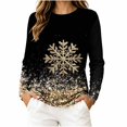 thumbnail image 1 of Titcea Christmas Tops for Women Long Sleeve Crewneck Fashion Xmas Print Cute Pullover Loose Comfy Lightweight Casual Tops, 1 of 9
