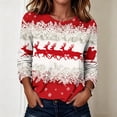 thumbnail image 1 of Titcea Christmas Tops for Women Long Sleeve Crewneck Fashion Xmas Print Cute Pullover Loose Comfy Lightweight Casual Tops, 1 of 6