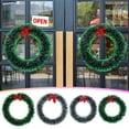 thumbnail image 1 of Titcea Christmas Window Wreath Decorations, 12 Inch Green Xmas Wreath with Bow Tie Winter Decor for Bedroom, Wall, Window, 1 of 2