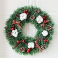 thumbnail image 1 of Titcea Christmas Wreaths, 12 Inch Plastic Christmas Wreaths with Pinecone&Xmas Balls, Merry Christmas Sign, Hanging Winter Decorative Outdoor Indoor, 1 of 7