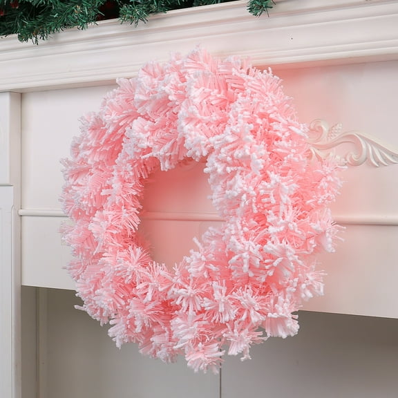 Titcea Christmas Wreaths for Front Door, Xmas Decor Artificial Flower Winter Wreath, 16 Inch