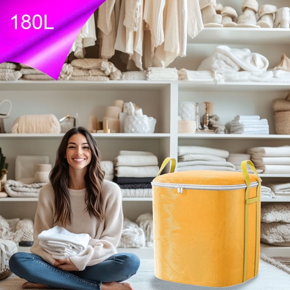Titcea Clothes Storage Bins with Lids, 160L Thickened Oversized Capacity Moving Packing Bag with Reinforced Handle, Under Bed Storage Containers for Clothing, Blanket, Comforters, Bed Sheets, Toys
