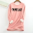 thumbnail image 1 of Titcea Fleece Pullover Women Letter Print Thermal Long Sleeve Crew Neck Sweatshirts Comfort Warm Soft Casual Tops, 1 of 3