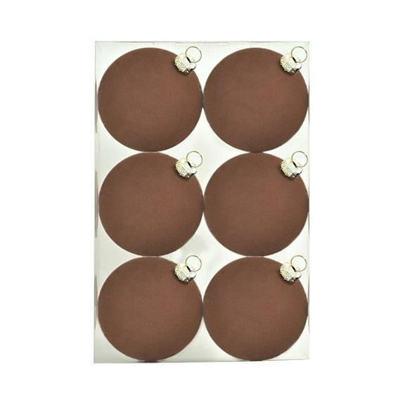 Titcea Flocked Ornaments for Christmas Tree Decorations, 6pcs Velvet Ball Ornament for Xmas Holiday Decor - Plastic Shatterproof Christmas Ornaments