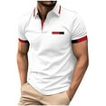 thumbnail image 1 of Titcea Golf Shirts for Men Short Sleeve Lapel Button V Neck Plus Size Dress Work Shirts, S-3XL, 1 of 2