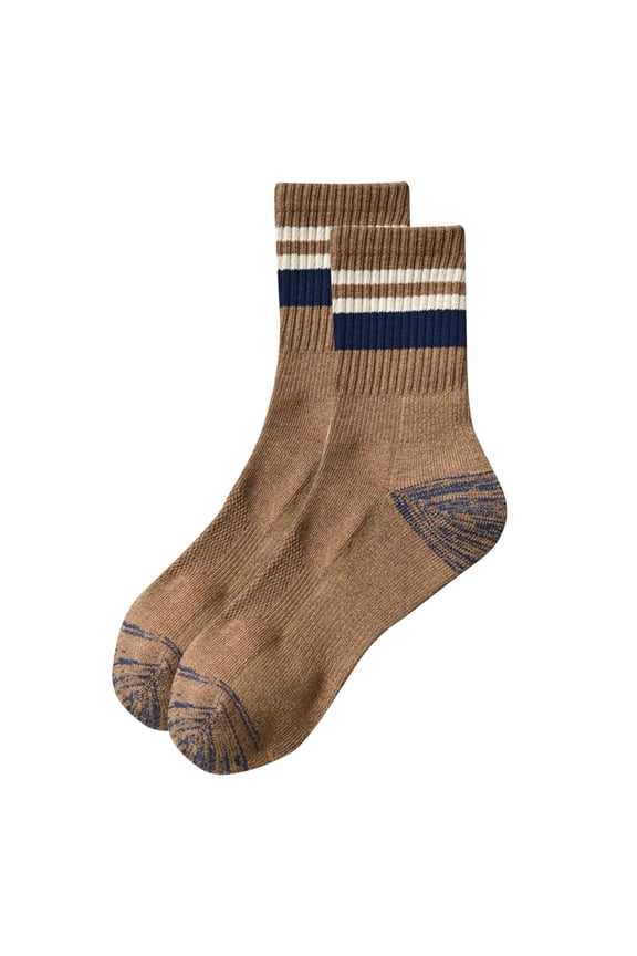Mens Athletic Socks, Retro Patchwork Print Absorb Sweat Middle Barrel Socks