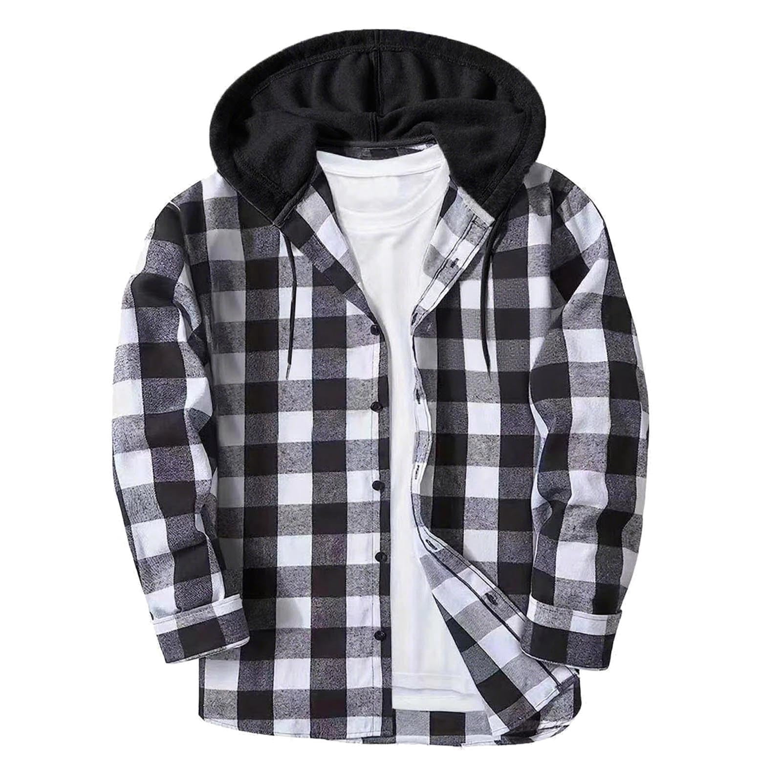 Casual Long Sleeve Hoodie Plaid Fashion Regular Sweatshirt