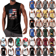 thumbnail image 1 of Titcea Mens Tank Tops Crewneck Graphic Sleeveless Summer Beach Holiday Muscle Shirts Breathable Gym T Shirt, S-2XL, 1 of 5