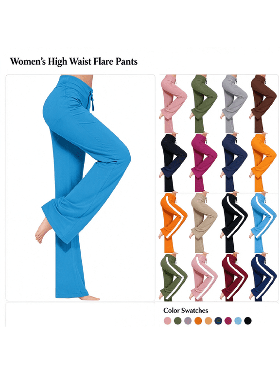 Plus Size Yoga Pants Women, Loose High Waist Wide Leg Workout Out Leggings Casual Yoga Gym Pants S-3XL