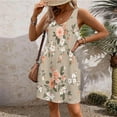 thumbnail image 1 of Titcea Summer Dresses for Women 2026 Floral Printed V Neck Sleeveless Casual Midi Dresses Beach Holiday Summer Sundresses with Pockets, 1 of 6