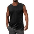 thumbnail image 1 of Titcea Tank Tops Men Solid Color Printed Crew Neck Sleeveless Tee Summer Outdoor Running Loose Comfort T-Shirts, 1 of 5