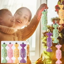 Titcea Unique Christmas Ornaments Set, Shatterproof Hanging Colorful Candy Shaped Plastic Pendant Xmas Tree Ornaments for Holiday Wedding Party Decorations, Christmas Gifts