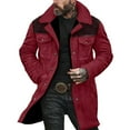 thumbnail image 1 of Titcea Winter Coats for Men, Winter Warm Fleece Lined Patchwork Print Buttons Turndown Thickened Jackets with Pockets, Outdoor Cowboy Jacket S-3XL, 1 of 6