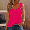 thumbnail image 1 of Titcea Womens Tops V Neck Sleeveless Solid Color Printed Casual Tank Top Beach Vacation Going Out Tops, 1 of 3